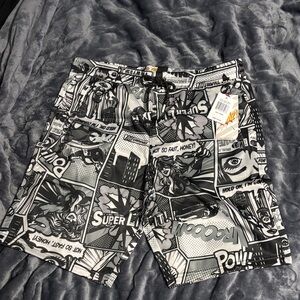 Graphic Comic Print Men's Athletic Shorts